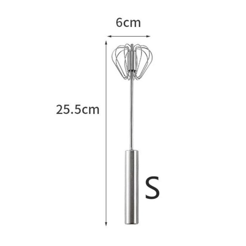 Semi-Automatic Egg Beater 304 Stainless Steel Egg Whisk Manual Hand Mixer Self Turning Egg Stirrer Kitchen Egg Tools