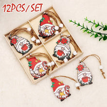 Load image into Gallery viewer, 9/12pcs Cristmas Gnomes Wooden Pendants Christmas Decorations For Home Xmas Tree Christmas Ornaments Navidad Decor New Year Gift