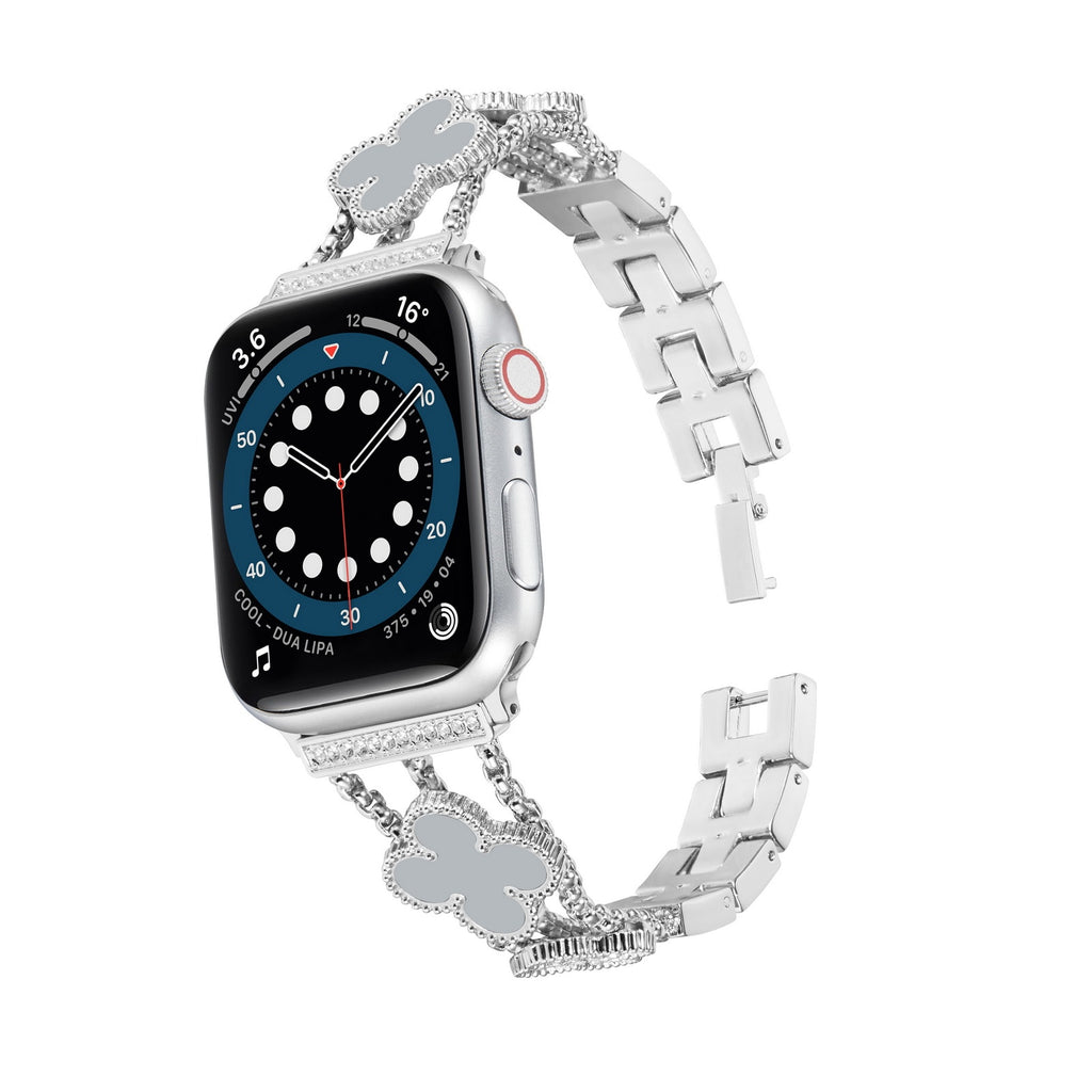 Metal Strap For Apple watch 7 41mm 45mm 6 5 4 SE 44mm 40mm Women Metal Diamond stainless steel wristband For iWatch 3 42mm 38mm