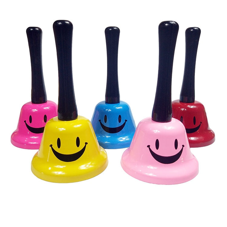 Large Hand Bell Toy for Children Letter Bed Bell Class Summoning Bells Colorful Metal Christmas Hand Bell