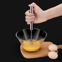 Load image into Gallery viewer, Semi-Automatic Egg Beater 304 Stainless Steel Egg Whisk Manual Hand Mixer Self Turning Egg Stirrer Kitchen Egg Tools