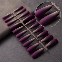 Load image into Gallery viewer, 20Pcs Gradient Matte False Nails Medium Length Wearable Full Cover Ballet Press on Nails Coffin Fake Nails T-nail False Nail Art