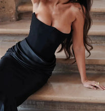 Load image into Gallery viewer, sealbeer A&amp;A Luxe Elegant Satin Strapless Draped Corset Maxi Dress