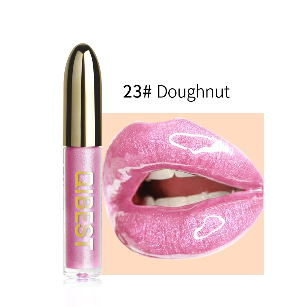 QIBEST Polarized Lip Gloss Diamond Glitter Liquid Lipstick Sexy Metallic Lipgloss Long Lasting Waterproof Moisturize Lip Makeup