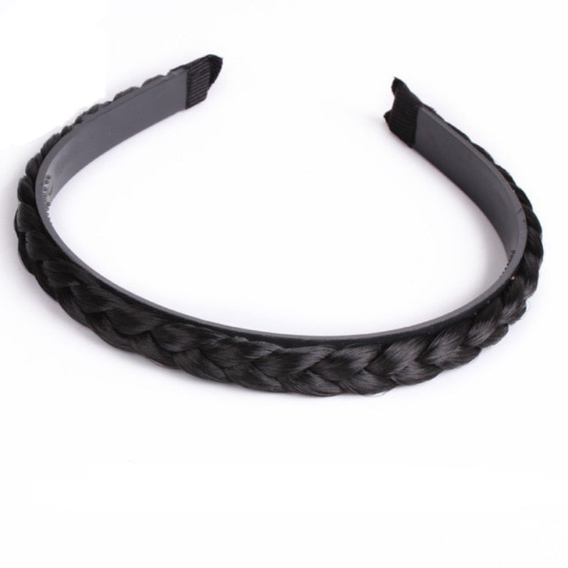 Black Twist Braid Hair Bands for Women Toothed Non-slip Designer Headbands Fashion Adjustable Braids HeadBand Girls Headwear