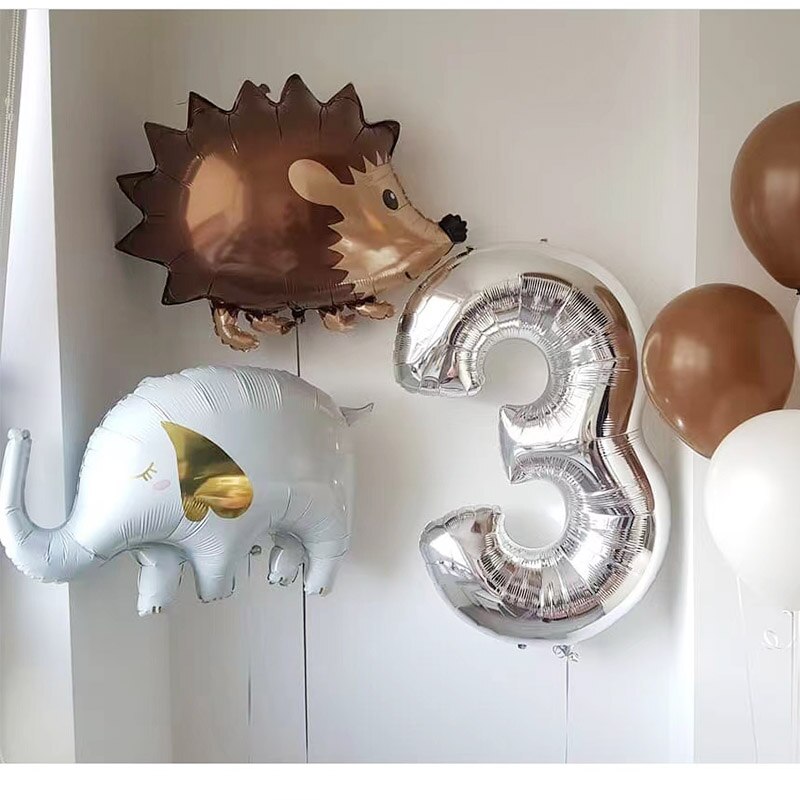 2pcs New Giraffe Elephant Foil Animal Balloon Cartoon Panther Jungle Deer Safari Party Balloon Baby Girls Birthday Decor Supplie