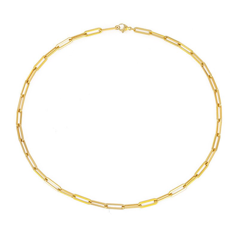 GD Simple Trendy 316L Stainless Steel Chain Necklace for Women 18 K Gold PVD Plated Necklace Wholesale Jewelry