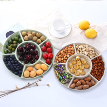 Load image into Gallery viewer, 1 Pc 6-Compartment Food Storage Tray Dried Fruit Snack Plate Appetizer Serving Platter for Party Candy Pastry Nuts Dish