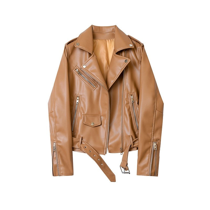 sealbeer A&A Belted Faux Leather Jacket