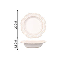 Load image into Gallery viewer, French Baroque Vintage Relief Dinner Plate Nordic Vintage Solid Color Carving Craft Dishes and Plates Sets Household Kitchenware