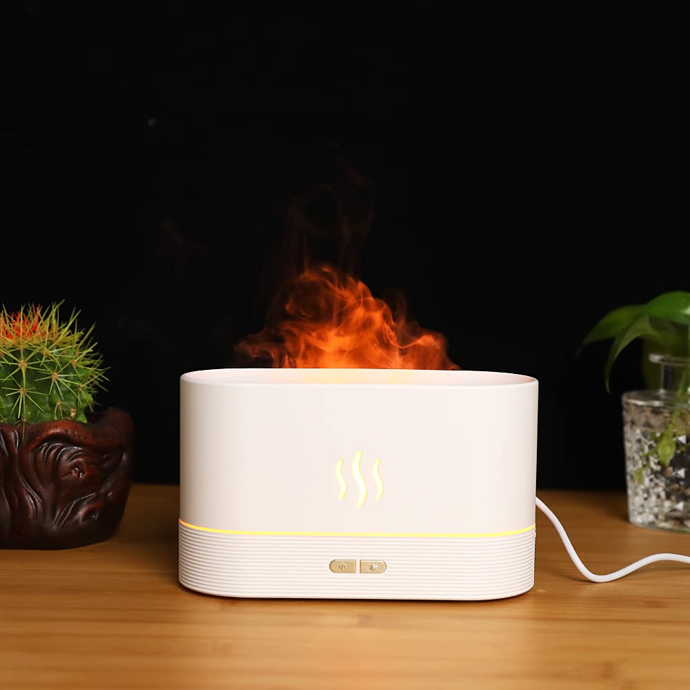 Portable aroma diffuser Simulation Flame USB Ultrasonic Humidifier Home Office Air Humidifier Aromatherapy Flame Lamp Difusor