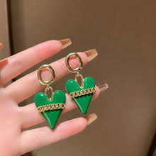 Load image into Gallery viewer, S925 Silver Needle Drop Oil Chain Love Earrings European And American Necklaces Female Niche Design Autumn Earrings