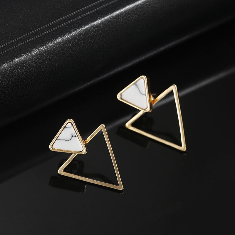 LATS New Fashion Round Dangle Korean Drop Earrings for Women Geometric Round Heart Gold Color Earring Trend Wedding Jewelry