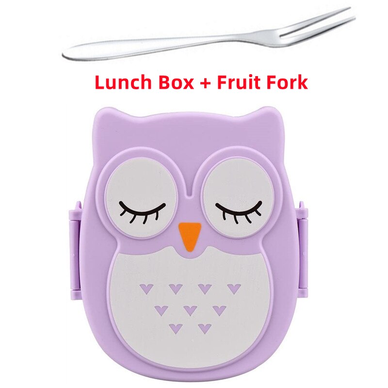 Cartoon Owl Lunch Box Portable Japanese Bento Meal Boxes Lunch Box Storage for Kids School Outdoor Thermos for Food Picnic Set