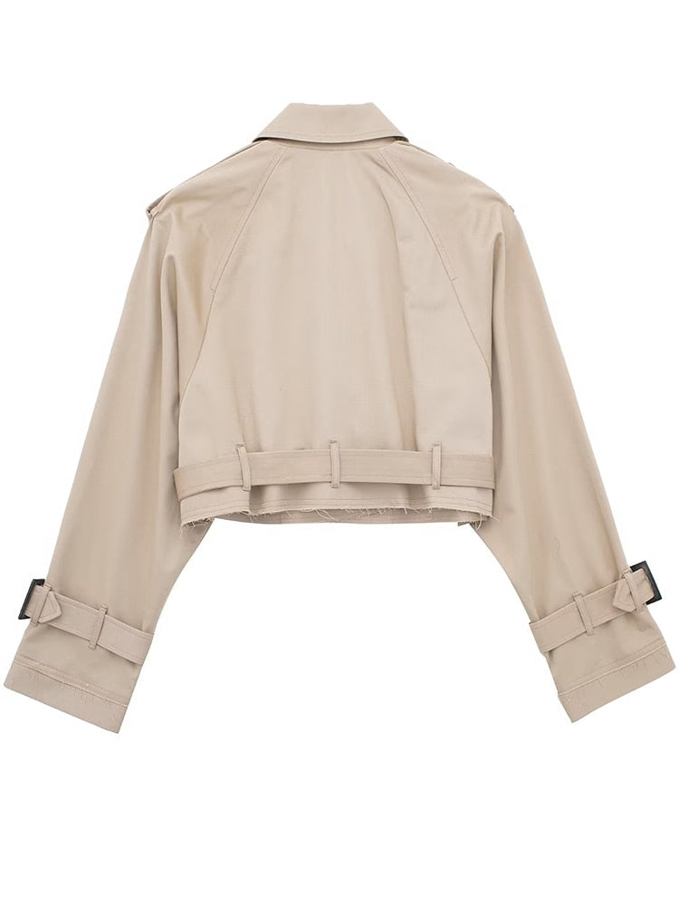 sealbeer A&A Cropped Belted Trench Jacket