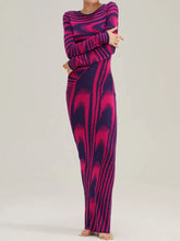 Load image into Gallery viewer, sealbeer A&amp;A Abstract Long Sleeve Knitted Maxi Dress