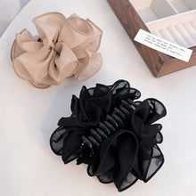 Load image into Gallery viewer, New Large Chiffon Claw Clip Hair Bow Large Size Black Fabric Ribbon Flower Rose Claw Jaw Clamps Clips Accessories for Women