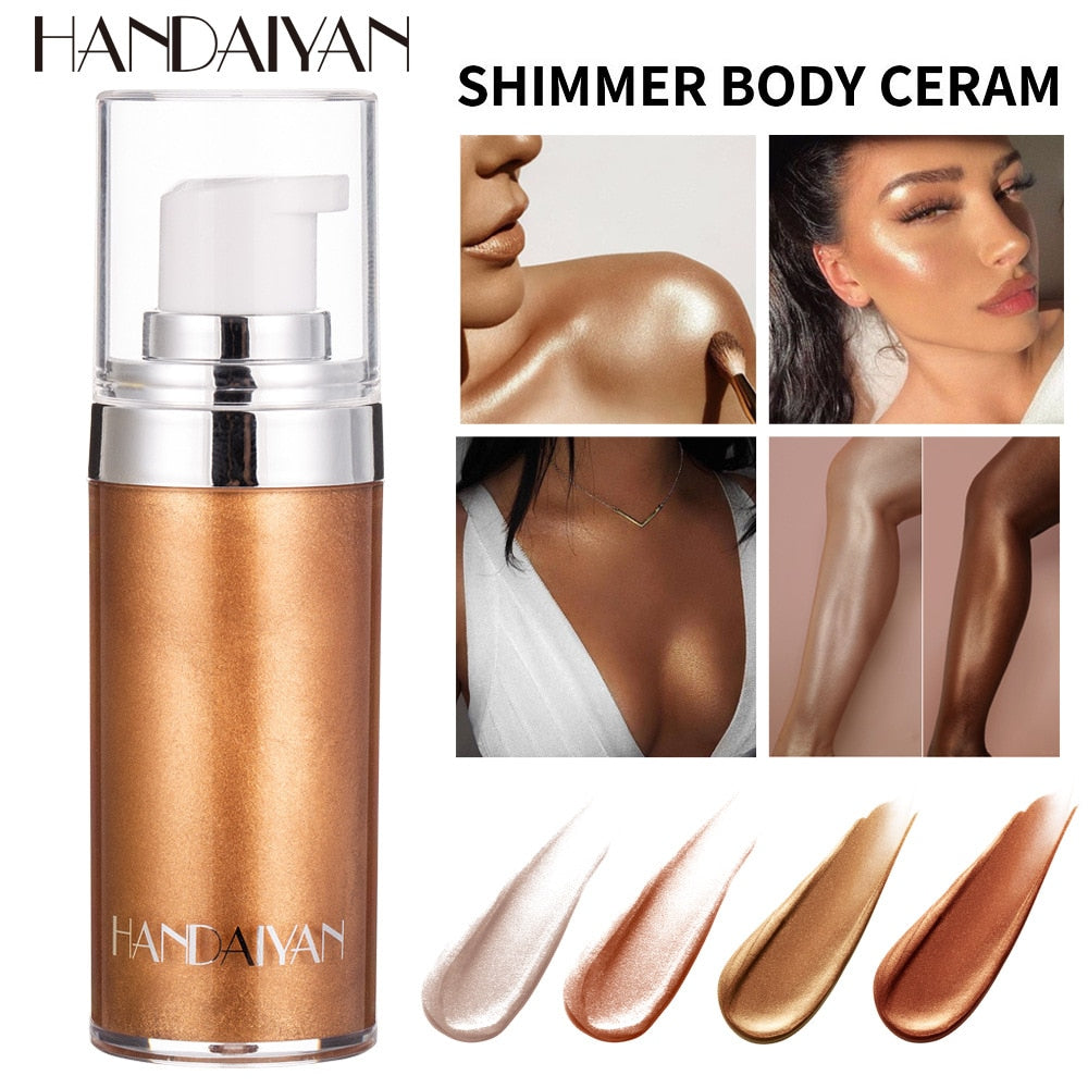 4 Colors Shimmer Spray Highlighter Illuminator Face Contouring Brighten Body Bronzer Glitter Liquid Highlight Makeup Cosmetic