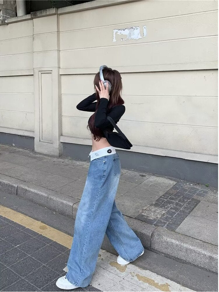 sealbeer Autumn New Products Jeans Women Clothes For Teenagers Y2k Aesthetic Clothing Vintage Harajuku Women's Slacks Fashion Baggy Pants