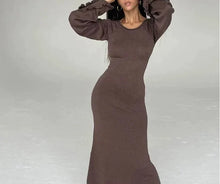 Load image into Gallery viewer, sealbeer A&amp;A Chic &amp; Elegant Long Sleeve Knitted Bodycon Dress