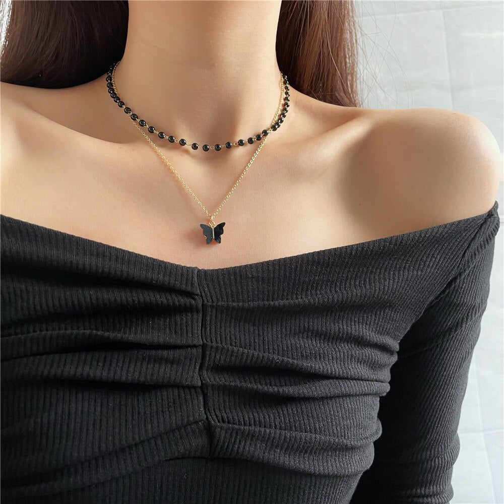 Pearl Necklace Beaded Choker Necklace Penadnt Kpop Y2K Shine Elegant Gift for Women 2022 New Jewelry Gift