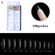 Load image into Gallery viewer, 100pcs False Nails Coffin Nude/Light Color Mix Matte Artificial Long Ballerina Fake Nails Full Cover Nail Tips Press on Nails