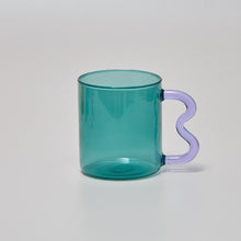 Load image into Gallery viewer, Colored Glass Cups Original Design Colorful Waved Ear Glass Mug Handmade Simple Wave Coffee Cup for Hot Water