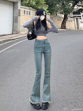 Load image into Gallery viewer, sealbeer Women Pant Woman Jeans High Waist Denim Pants Wide Leg Denim Clothing Blue Jeans Vintage Quality  Fashion Straight Pants