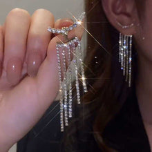 Load image into Gallery viewer, 2022 New Rhinestone Long Tassel Earrings Ladies Fashion Pendant Earrings Exquisite Crystal Wedding Engagement Jewelry