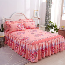 Load image into Gallery viewer, Floral Home Bed Skirts Sanding Elegant Lace Decorated Bedroom Non-Slip Mattress Cover Skirt Bedspreads Bed Two-Layer Cover