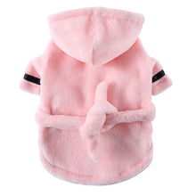 Load image into Gallery viewer, Pet Dog Towel Pajama with Hood Thickened Luxury Soft Cotton Hooded Bathrobe Quick Drying and Super Absorbent Dog Bath Towel
