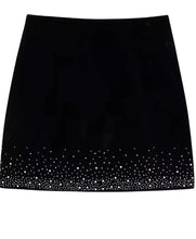 Load image into Gallery viewer, sealbeer A&amp;A Sequined Velvet Mini Skirt