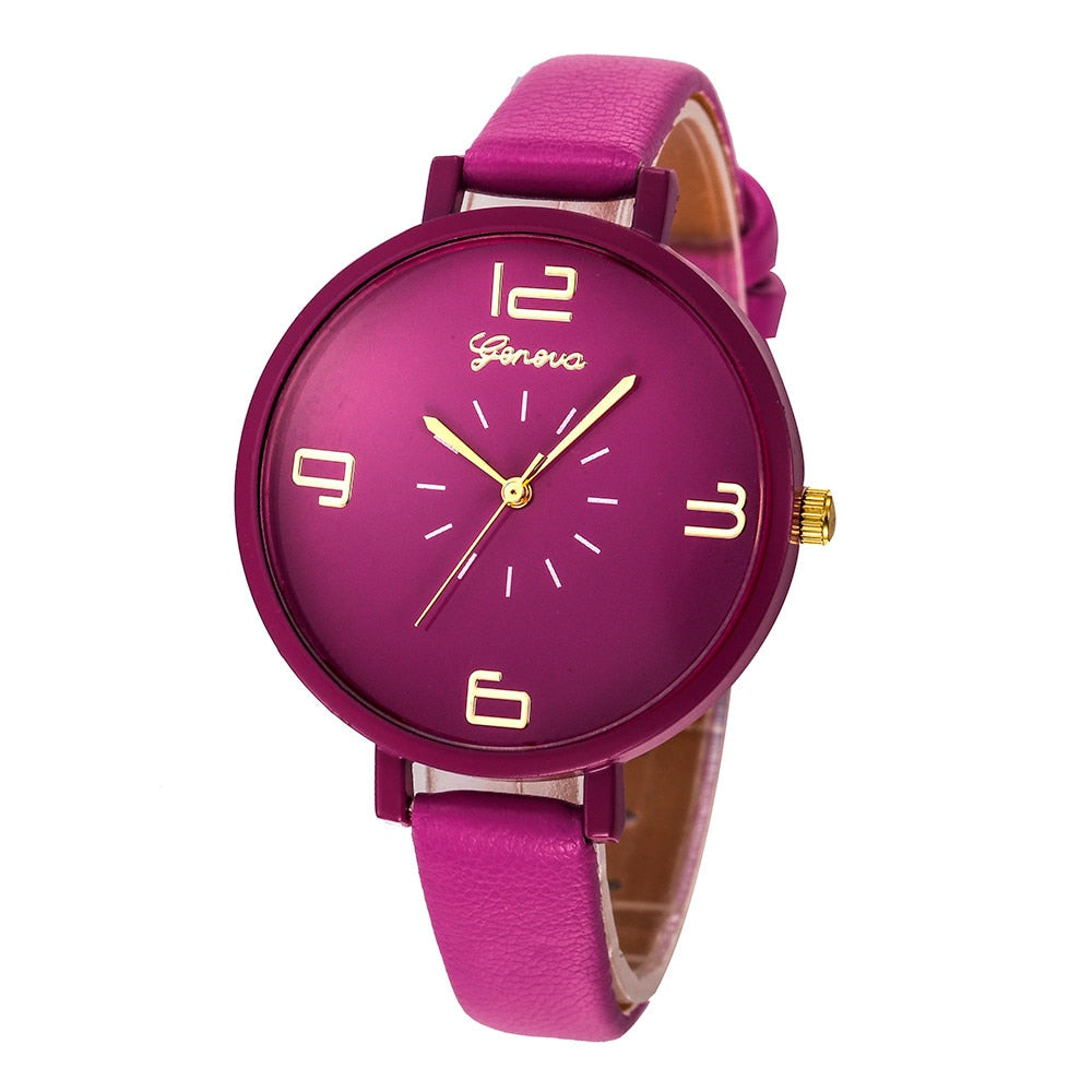 Women&#39;s Watches Pure Color Casual Waterproof Quartz Wristwatch Ladies часы женские Relogio Feminino