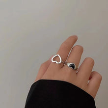 Load image into Gallery viewer, 1 Pair Heart Shaped Couple Rings Set Korean Simple Hip-Hop Punk Hollow Ring Gift For Men Women Girls Jewelry Gift
