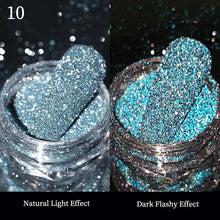Load image into Gallery viewer, 1 Box Reflective Nail Powder UV Gel Polish Chrome Iridescent Glitter Pigment Crystal Sequins Nails Art Decoration