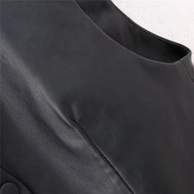 Load image into Gallery viewer, sealbeer A&amp;A Black Faux Leather Waistcoat