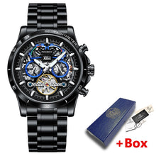 Load image into Gallery viewer, LIGE Mechanical Watches Chronograph Watch for Men Automatic Men&#39;s Watches Luxury Original Brand Stainless Steel Tourbillon Clock