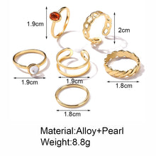 Load image into Gallery viewer, LATS 10pcs Punk Silver Color Wide Chain Rings Set for Women Girls Fashion Irregular Finger Thin Rings Gift 2022 Knuckle Jewelry