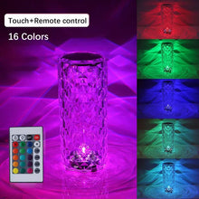 Load image into Gallery viewer, Spanish Acrylic Diamond Crystal Lamp Rose Light Projector 3/16 Color Adjustable Romantic Bedroom Touch Night Light