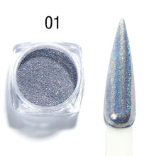 Load image into Gallery viewer, 1 box Nail Glitter Mirror Powder Super Shine Chrome Glitter Rose Gold Silver Metallic Dust Manicure Rubbing For Nails LYC/ASX