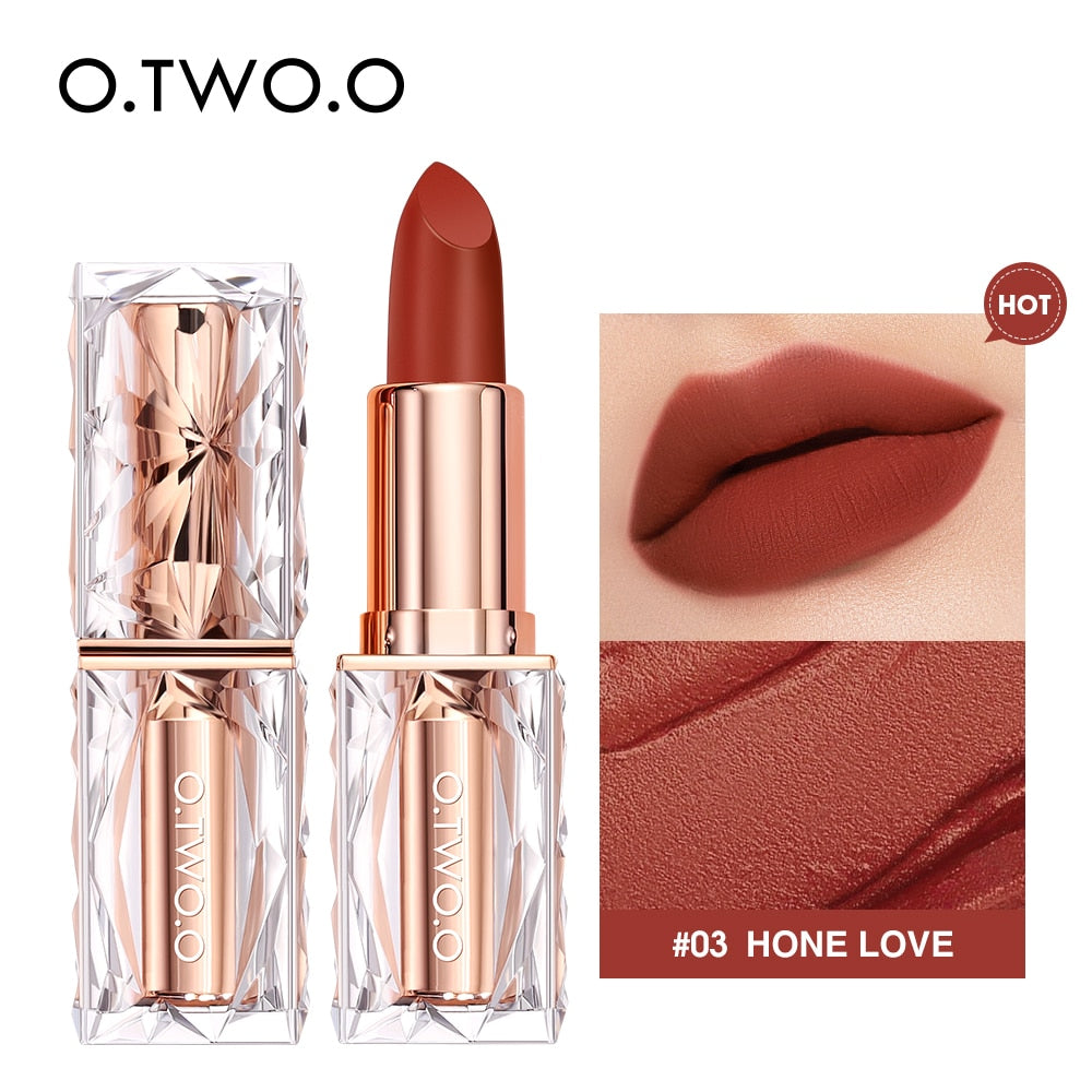 O.TWO.O Matte Lipstick 12 Color Waterproof Non-Sticky Cup Long Lasting Women Sexy Red Velvet Lip Tint Lip Glaze Makeup Cosmetics