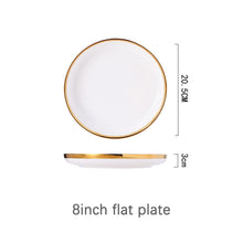 Load image into Gallery viewer, White Tableware Set Ceramic Dinner Plates Dishes Plates and Bowls Set Food Plate Salad Soup Bowl Dinnerware Set for Restaurant