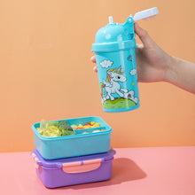 Load image into Gallery viewer, Unicorn Kawaii Bento Lunch Box Water Bottle for Kids Girls Boys Children School Kindergarten Mini Snack Sandwich Food Container