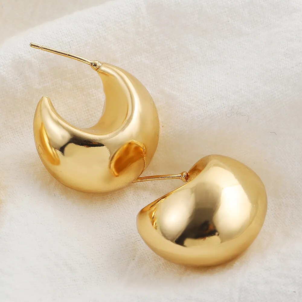 sealbeer A&A Gold Round Chunky Earrings