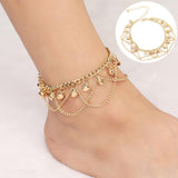 Tassel Bell Anklet Bracelets Gold Foot Chain Charm Beach Anklets for Women Fashion Jewelry Accessories