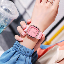 Load image into Gallery viewer, Simple Girls Watch Couple Square Dial Personality Silicone Strap Quartz Wrist Creative Watches