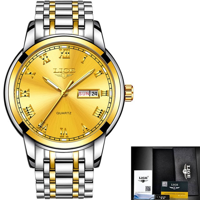 LIGE 2023 New Gold Watch Women Watches Ladies Creative Steel Women&#39;s Bracelet Watches Female Waterproof Clock Relogio Feminino