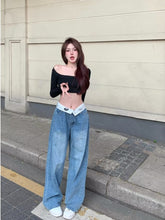 Load image into Gallery viewer, sealbeer Autumn New Products Jeans Women Clothes For Teenagers Y2k Aesthetic Clothing Vintage Harajuku Women&#39;s Slacks Fashion Baggy Pants