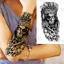 Load image into Gallery viewer, Realistic Lion Rose Flower Temporary Tattoos For Women Adult Girl Compass Skull Fake Tattoo Arm Thigh Body Art Waterproof Tatoos