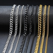Load image into Gallery viewer, HNSP Stainless Steel Necklace Chain For Men Cuban Male Neck Jewelry שרשרת לגבר